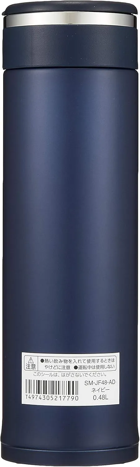 Zojirushi SM-JF48-AD Water Bottle, Stainless Steel Mug, Bottle, Direct Drinking, Lightweight, Cold Retention, 16.2 fl oz (480 ml), Navy