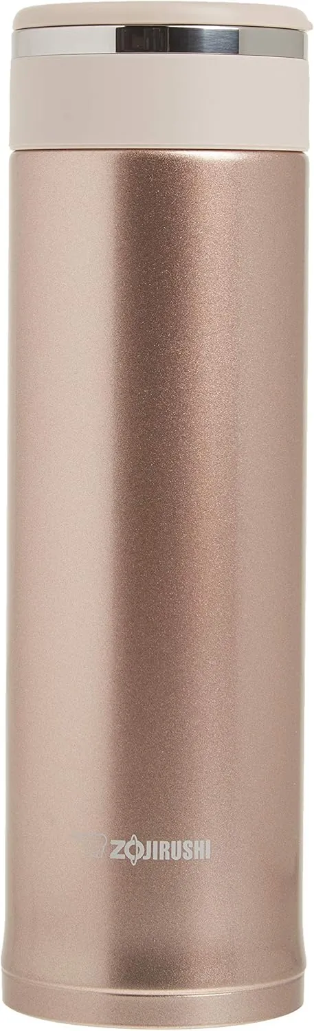 Zojirushi SM-JTE46PX Stainless Steel Travel Mug with Tea Leaf Filter, 16-Ounce, Pink Champagne