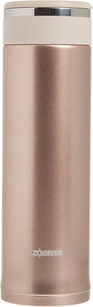 Zojirushi SM-JTE46PX Stainless Steel Travel Mug with Tea Leaf Filter, 16-Ounce, Pink Champagne