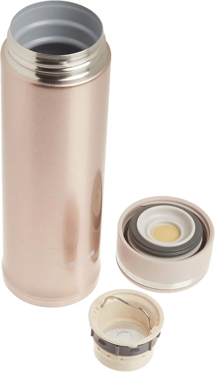 Zojirushi SM-JTE46PX Stainless Steel Travel Mug with Tea Leaf Filter, 16-Ounce, Pink Champagne